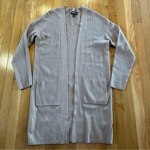 Express Open Pockets Front Longer Cardigan Sweater Camel Tan Size XS Work Casual